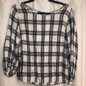 Black checkered blouse